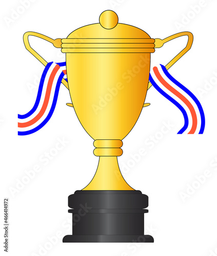 Winner Gold Cup With Ribbon