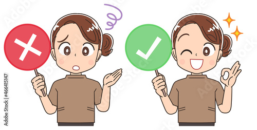 整体師・マッサージ屋の女性のイラスト
