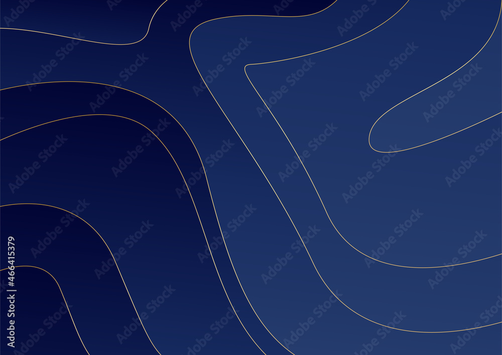 Obraz premium Modern dark blue and gold abstract background. Abstract polygonal pattern luxury dark blue with gold. Dark navy blue and gold geometrics and lines background. Design for presentation, banner, cover.