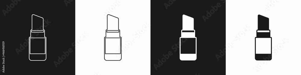 Set Lipstick icon isolated on black and white background. 8 March. International Happy Women Day. Vector Set Lipstick icon isolated on black and white background. 8 March. International Happy Women Day. Vector