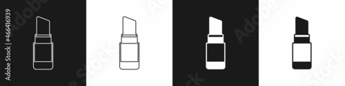 Set Lipstick icon isolated on black and white background. 8 March. International Happy Women Day. Vector