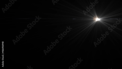 black background with bright rays. cosmic rays background 8k. bright Star. 3d rendering