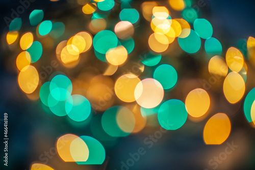 Beautiful decor with Christmas  lights  blur holiday night abstract background