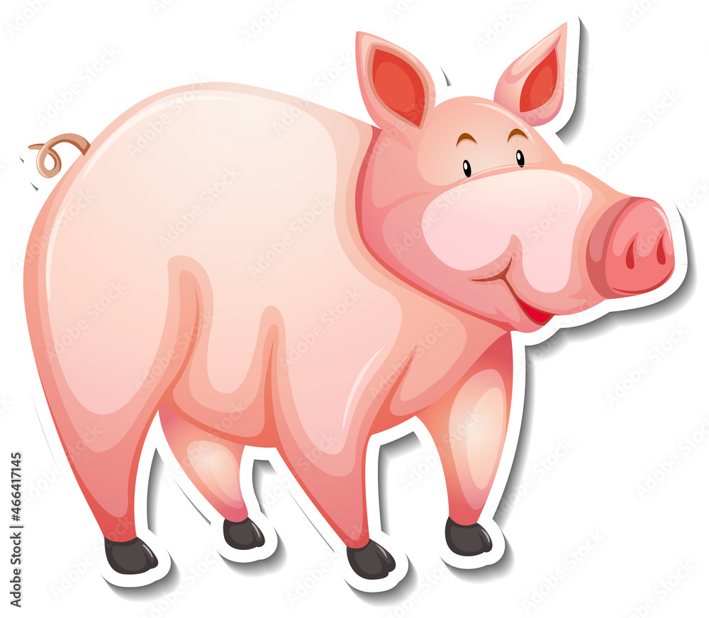 Naklejka premium Pig farm animal cartoon sticker