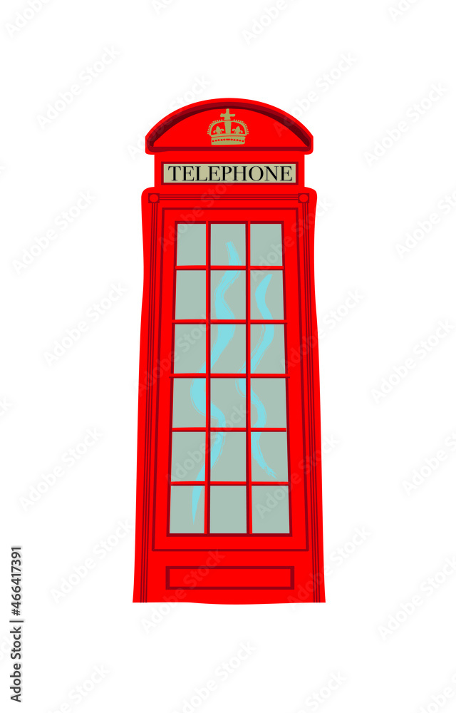 Obraz premium Vector illustration of a traditional British red phone box