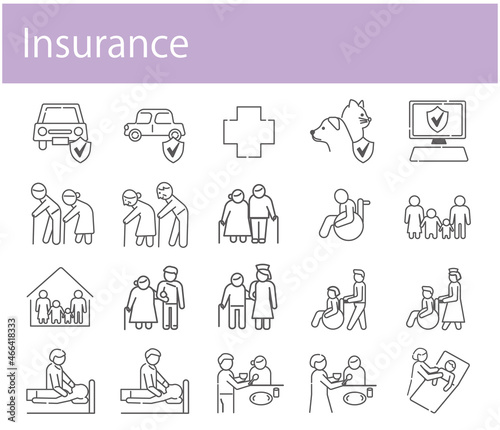 insurance icon vector set