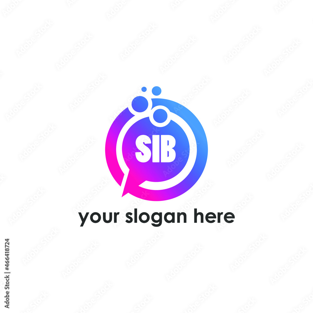 SIB logo .SIB vector illustration with chat icon combination SIB logo .SIB vector illustration with chat icon combination