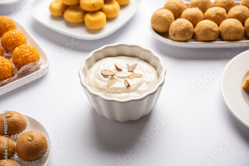 Shrikhand is an indian dessert made with milk