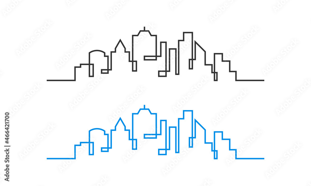 city skyline line art vector illustration, City Skyline background