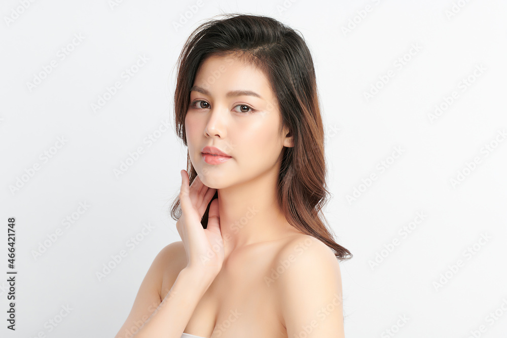 Beautiful young asian woman with clean fresh skin on white background, Face care, Facial treatment, Cosmetology, beauty and spa, Asian women portrait. Beautiful young asian woman with clean fresh skin on white background, Face care, Facial treatment, Cosmetology, beauty and spa, Asian women portrait.