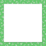 Square frame with English letters around a white card with a shadow. It is easy to change the color of the frame and letters to whatever you want. Vector illustration