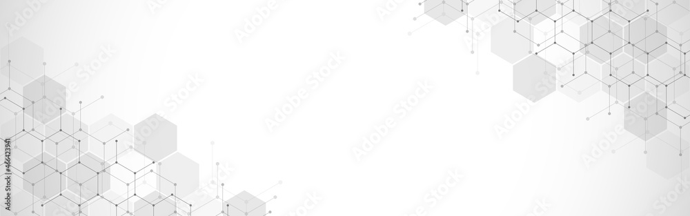 Obraz premium Abstract geometric background with a hexagon pattern. Hexagonal shape design elements for a banner or website header template
