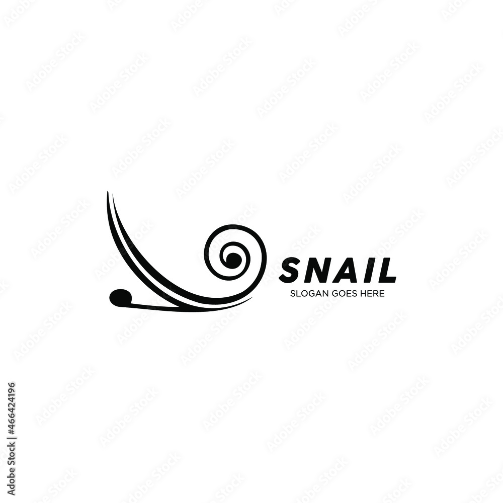 snail logo. Snail line art vector illustration. creative and unique. Snail from ornament line shape