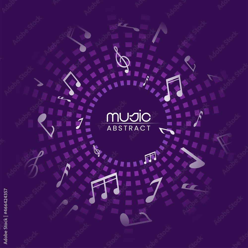 Purple Equalizer Background Decorated With Music Notes. Purple Equalizer Background Decorated With Music Notes.
