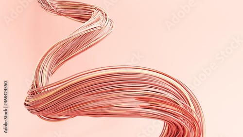 Abstract pastel background of swirling lines - 3d, render. Modern futuristic colorful beige shapes, object. Graphic computer design for posters, banners, presentations.