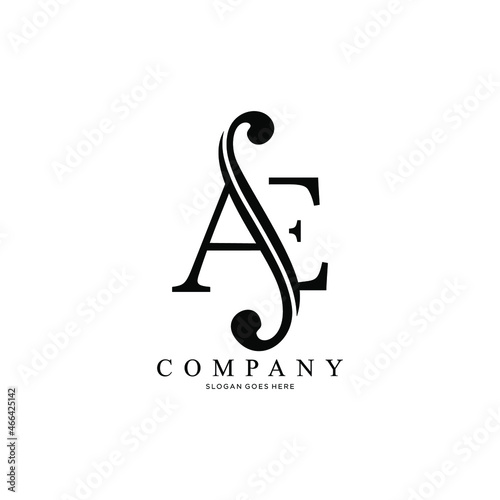 logo letter AE and F-holes. violinist logo initials AE. letter AE logo violin character. letter AE with violin hole