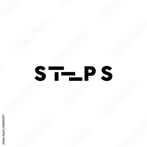 step writing. illustration of writing steps and stair icon
