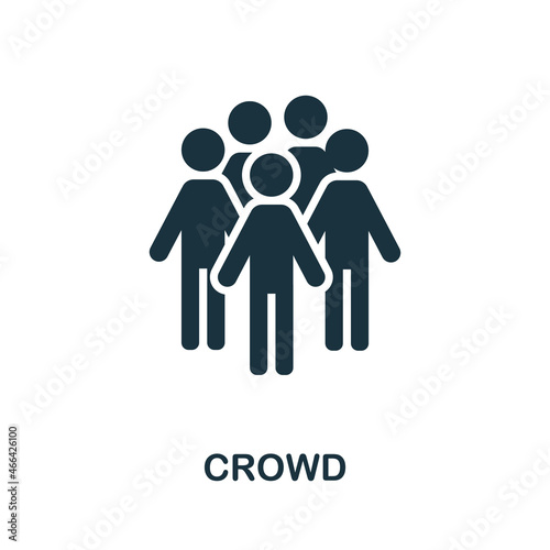 Crowd icon. Monochrome sign from big city life collection. Creative Crowd icon illustration for web design, infographics and more