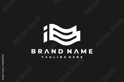 monogram letter ib logo