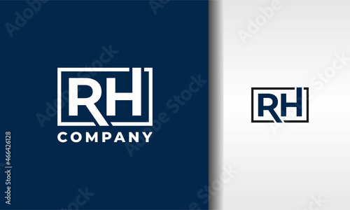 letter RH square logo