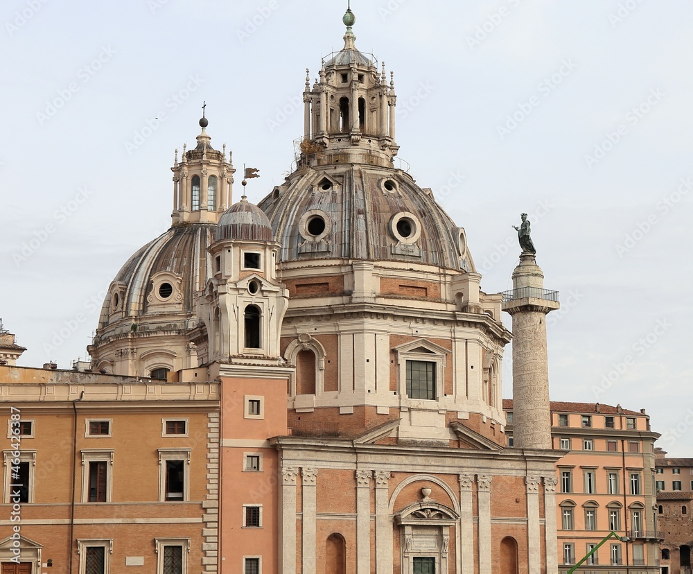 Santa Maria di Loreto Church Exterior View in Rome, Italy