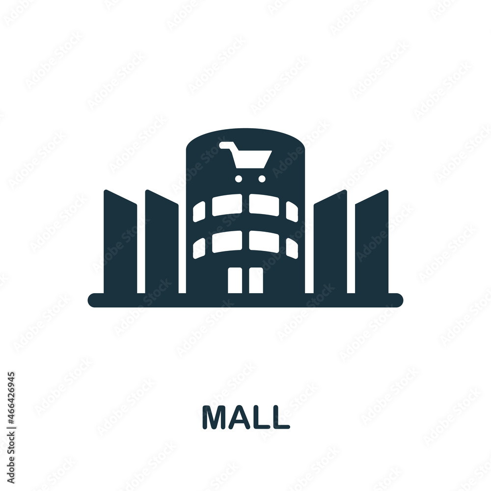 Mall icon. Monochrome sign from big city life collection. Creative Mall icon illustration for web design, infographics and more