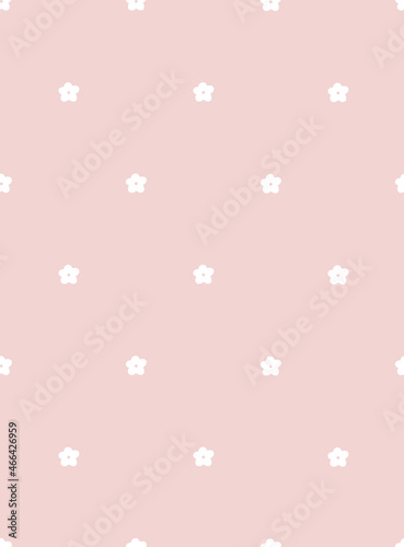 Tiny flower small scaled regular vector seamless pattern. Boho floret phone wallpaper. Pink and white neutral screen background.