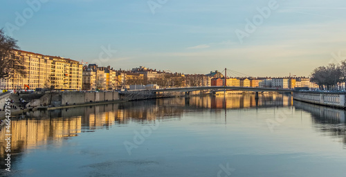 skyline of Lyon at the river Rhone © travelview