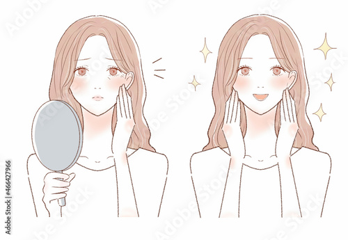 小じわに悩む女性のビフォーアフター