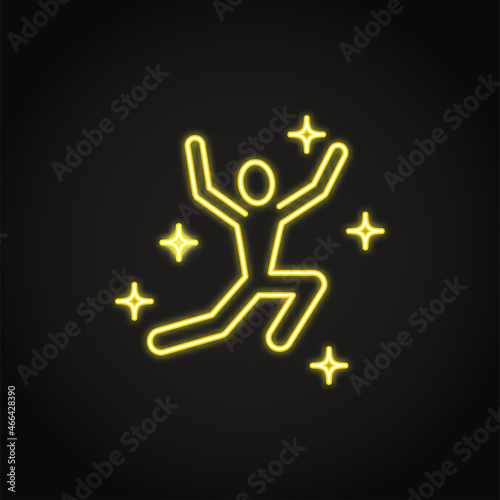 Shining neon euphoria icon in line style