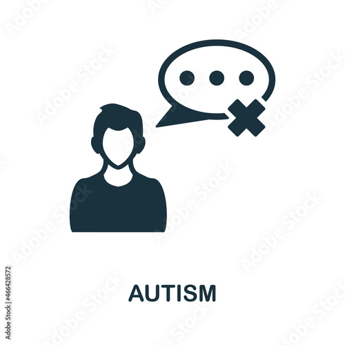 Autism icon. Monochrome sign from psychotherapy collection. Creative Autism icon illustration for web design, infographics and more