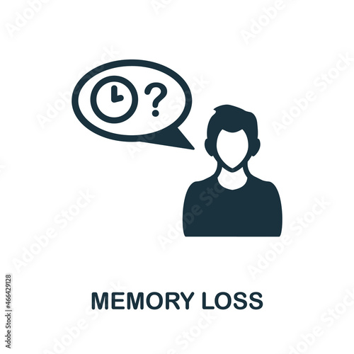 Memory Loss icon. Monochrome sign from psychotherapy collection. Creative Memory Loss icon illustration for web design, infographics and more