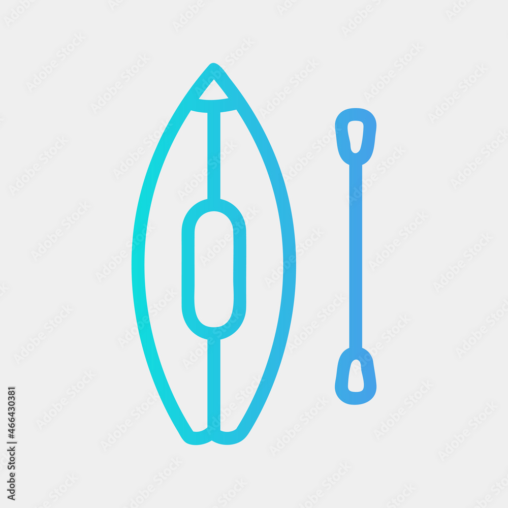 Canoe icon vector illustration in gradient style about summer, use for website mobile app presentation Canoe icon vector illustration in gradient style about summer, use for website mobile app presentation