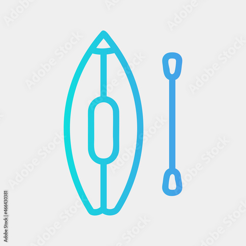 Canoe icon vector illustration in gradient style about summer, use for website mobile app presentation