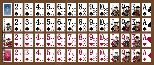 Pirate poker set with isolated cards - Poker playing cards - Miniature playing cards for mobile applications