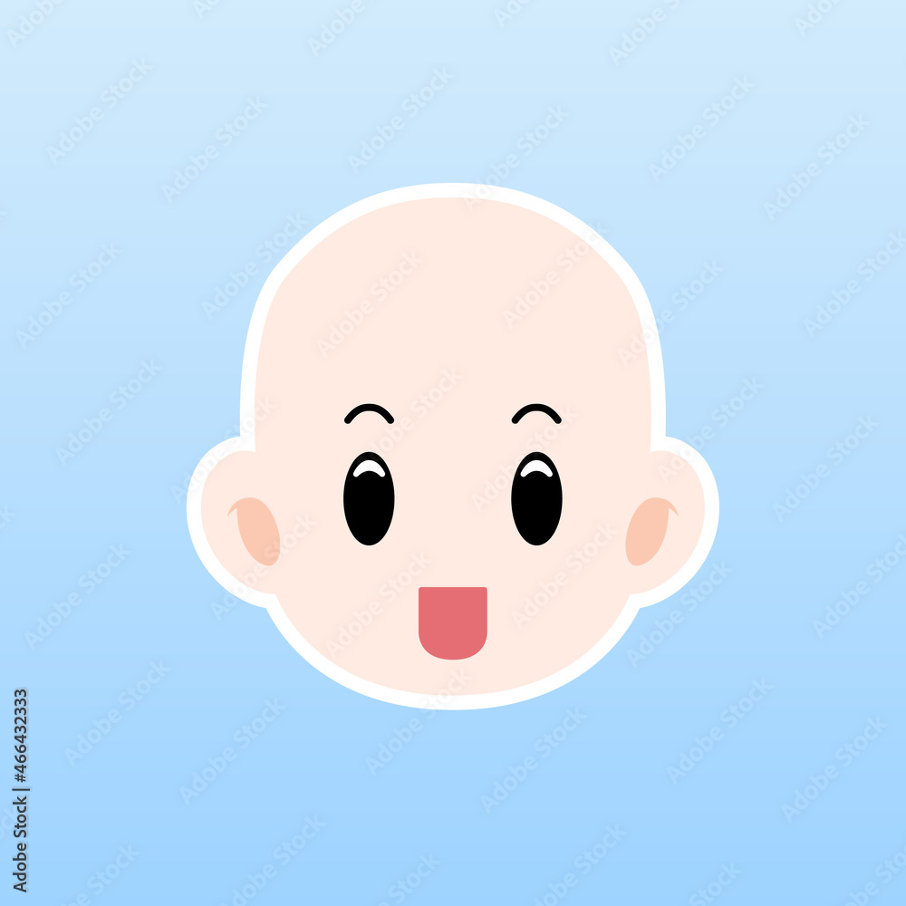 Cartoon illustration of a man face with bald hair in a flat style ,this cute image is suitable for your colorful and flat project design elements,can also be used for sticker and icon Cartoon illustration of a man face with bald hair in a flat style ,this cute image is suitable for your colorful and flat project design elements,can also be used for sticker and icon