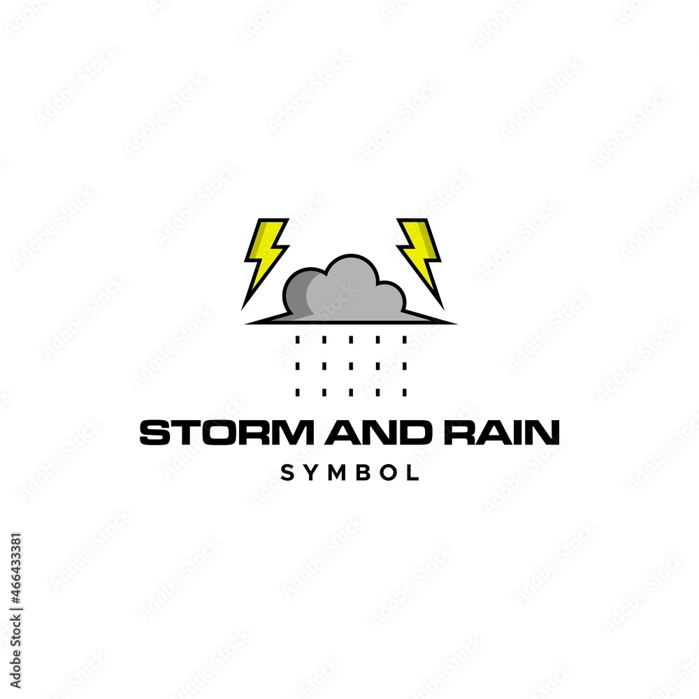 Fototapeta premium Clean and clear logo about storm and rain. EPS 10, Vector.
