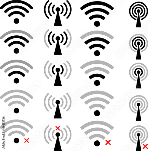mobile phone system icons, wifi signal strength, battery charge level