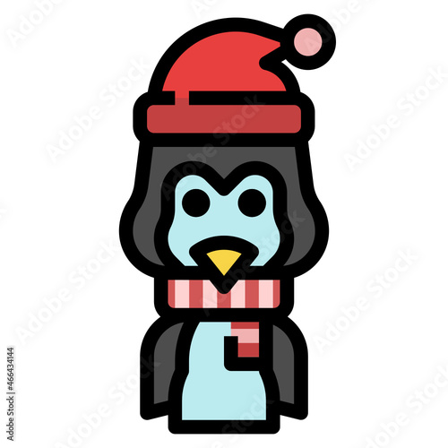 penguin line icon