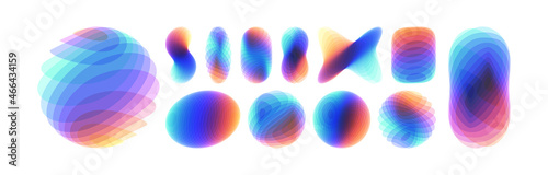 Set of various overlapping elements. Abstract geometric design. Vector illustration for banners, placards, posters or flyers.