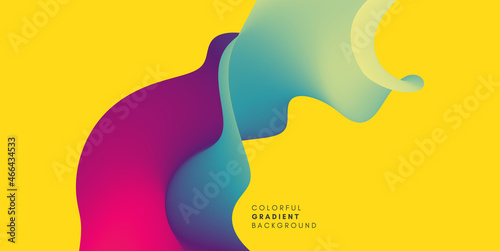 3D abstract wavy background with modern gradient colors. Motion sound wave. Vector illustration for banner, flyer, brochure, booklet, presentation or websites design.