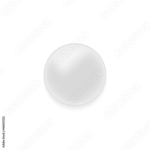 Template White Pill. Circle 3d Realistic Medical Tablet. Pharmaceutical Medicament and Round Drug. Healthcare Concept. Isolated Vector Illustration