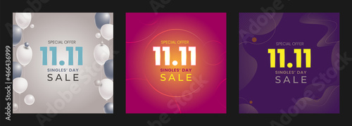 November 11 singles day sale banner collection