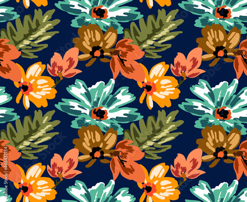 Seamless tropical pattern  floral print.