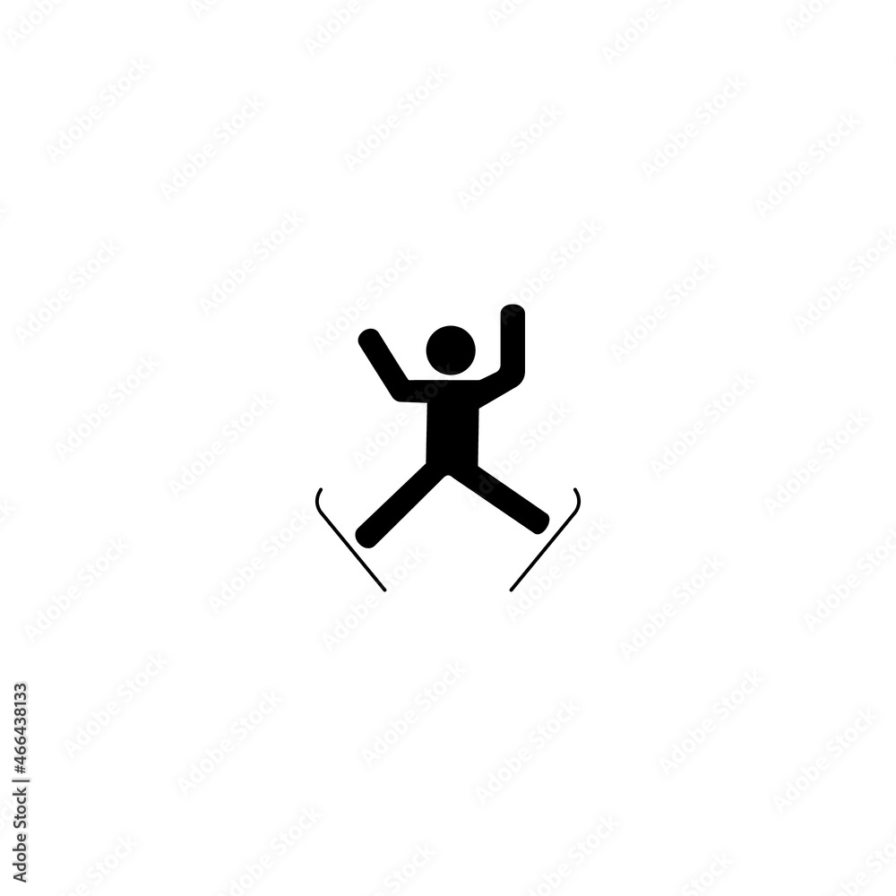Winter sports skiing silhouette man vector icons Winter sports skiing silhouette man vector icons