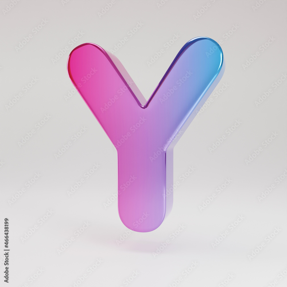 Glossy uppercase letter Y with gradient. font with glitter isolated on white background. Glossy uppercase letter Y with gradient. font with glitter isolated on white background.
