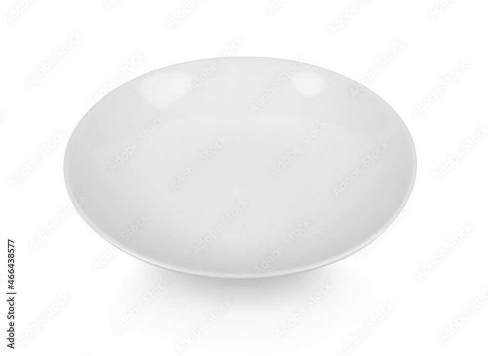 white ceramic plate on white blackground. white ceramic plate on white blackground.
