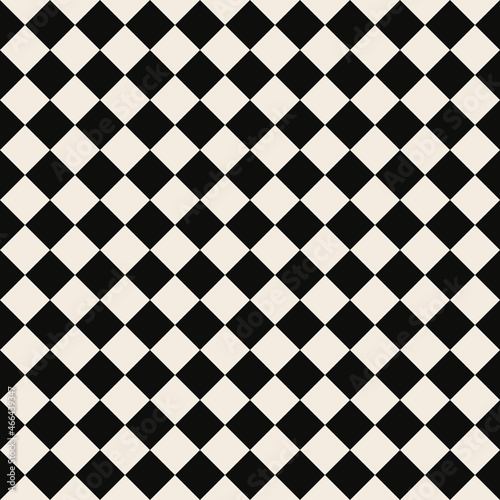 black and white checkered rhombus pattern vector background