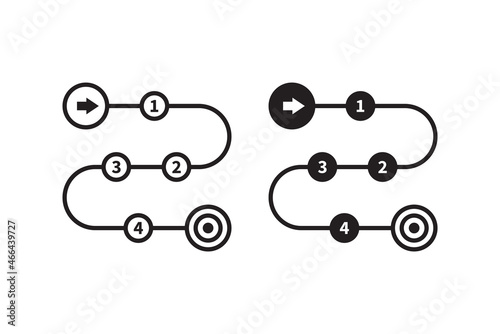 Product development roadmap line art style vector icon