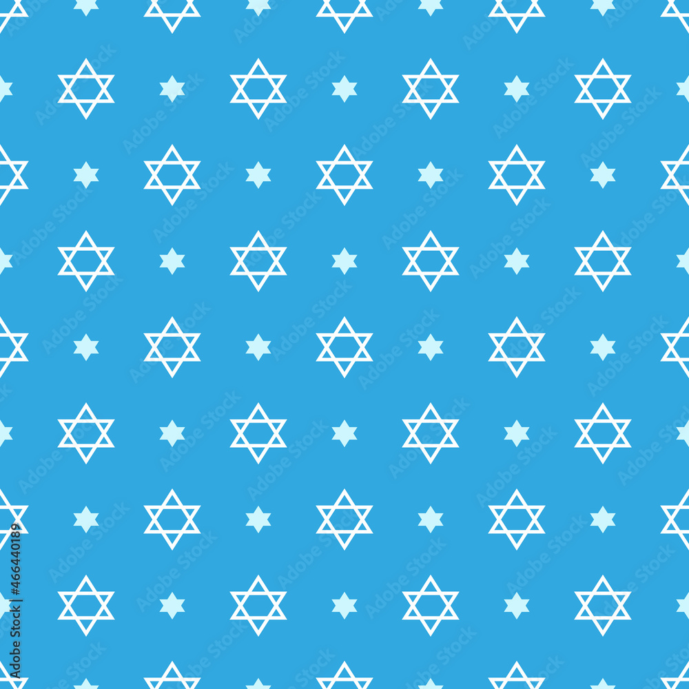 Blue vector seamless pattern background with david stars for Hanukkah and other Jewish traditional holidays design. Blue vector seamless pattern background with david stars for Hanukkah and other Jewish traditional holidays design.